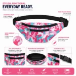 Custom Pink Camo Dual-Zipper Waist Bag