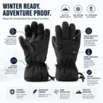 Custom Long Unisex Black Water-Resistant Insulated Gloves