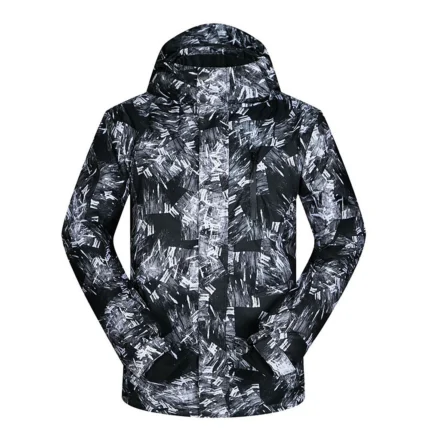 Custom Black Snow Printed Jacket