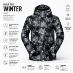 Custom Black Snow Printed Jacket